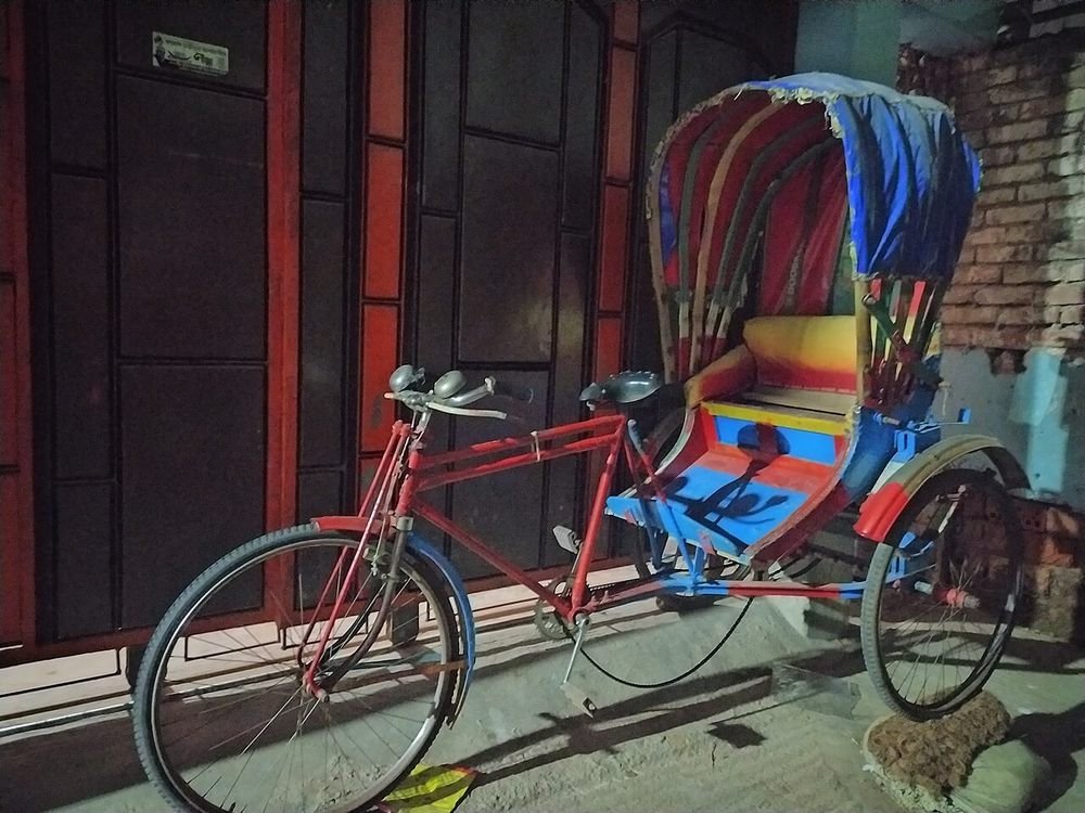 A painted rickshaw in Dhaka