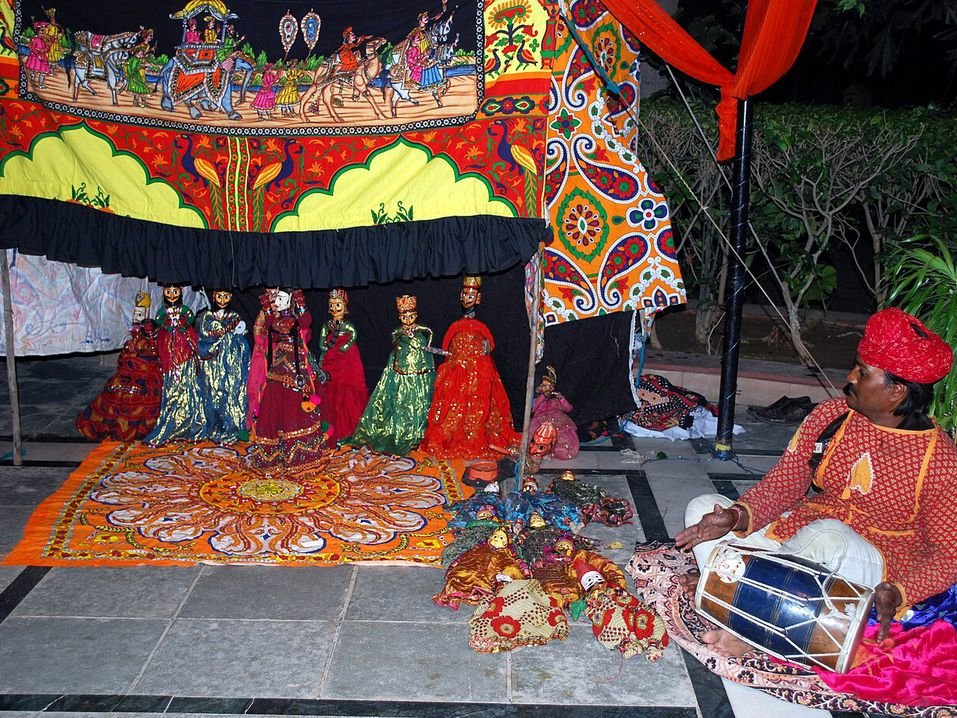 A kathputli puppet show, Rajasthan